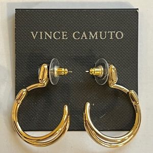 Vince Camuto - Gold Tone Hardware Earrings - CZs - (#0142)